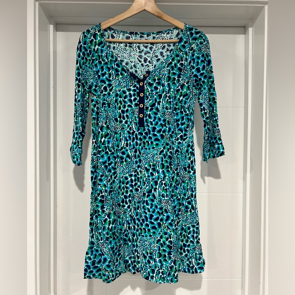 Lilly Pulitzer Caila Dress in Blue Giraffe - Size M